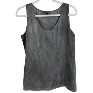 ♥️ Eileen Fisher Silk Cotton Blend Sleeveless Top Scoop Neck Gray Size M Petite